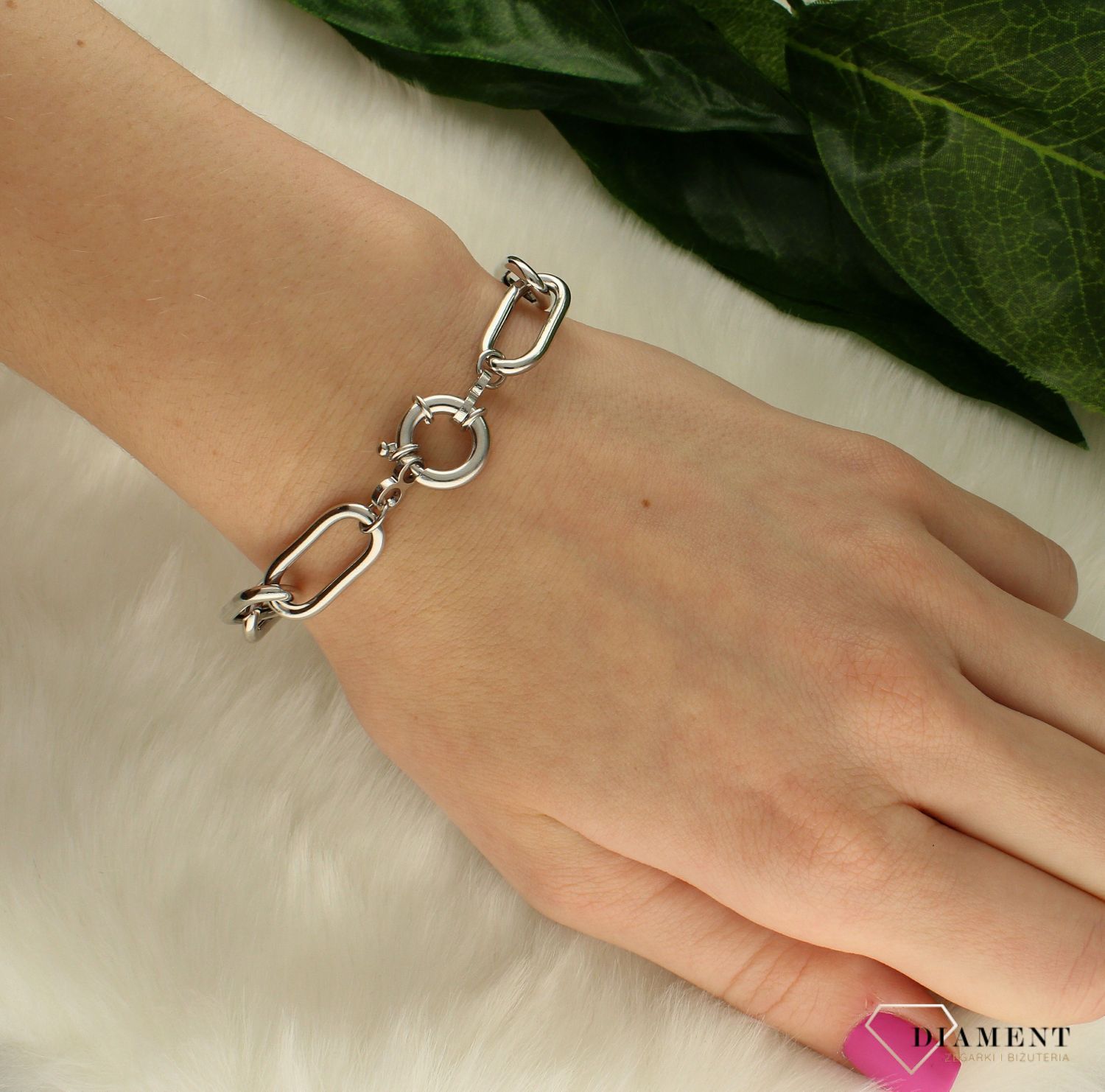 Bransoletka srebrna damska podłużne ogniwka DIA-BRA-83421-925 (1).jpg