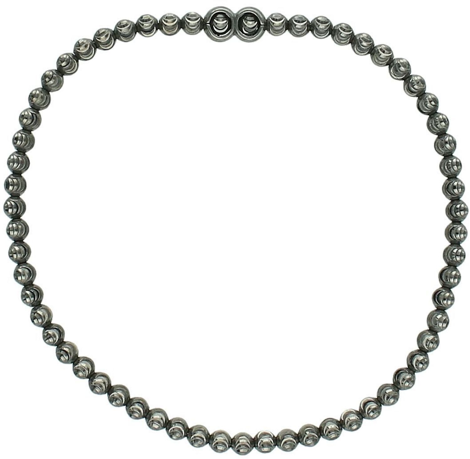 Damska bransoletka rozciągana z grawerowanymi kuleczkami – błyszcząca, na gumce, obwód 18 cm.jpg