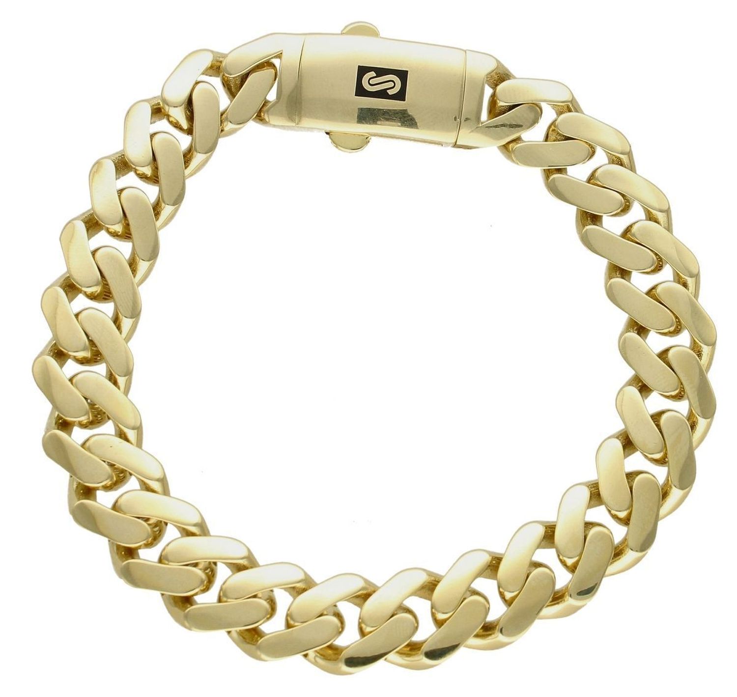 Złota bransoletka 585 Gruba pancerka kwadratowe brzegi DIA-BRA-8613-585s.jpg