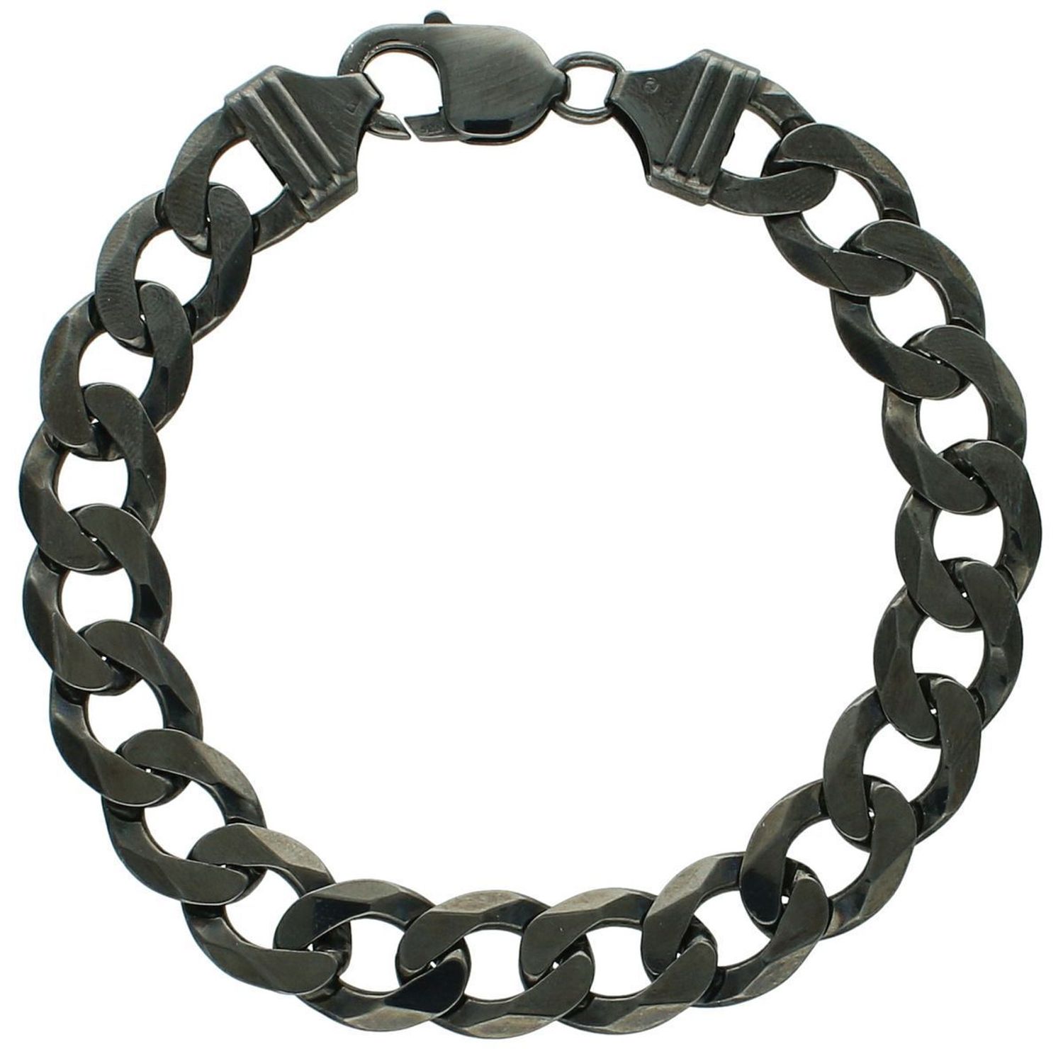 Męska bransoletka srebrna 925- Czarna pancerka 11mm.jpg