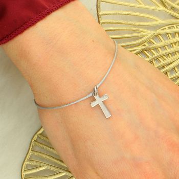 Bransoletka z krzyżykiem ze srebra 925 na sznurku – subtelna, regulowanads (2).jpg