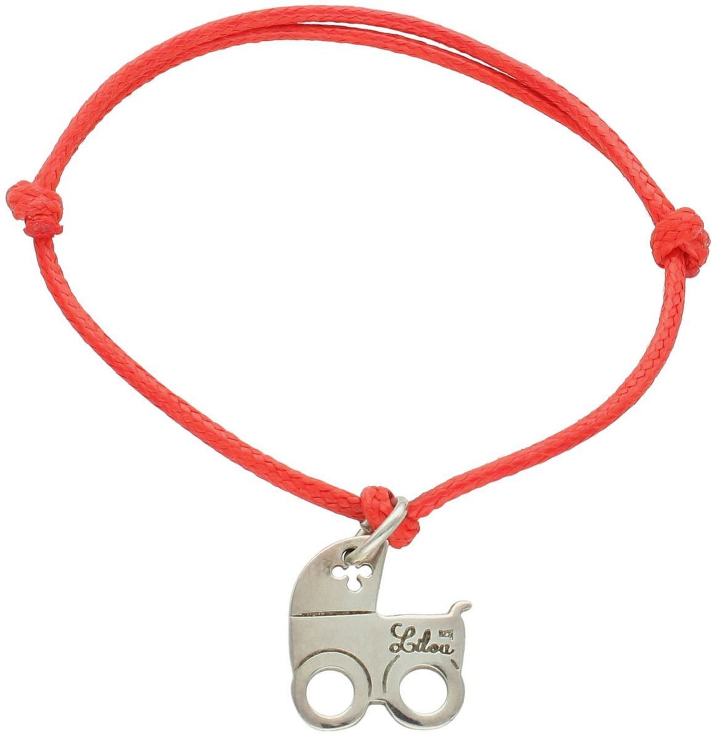 Bransoletka damska srebrna 925 z czerwoną nitką i zawieszką wózka – DIA-BRA-8841-9251.jpg