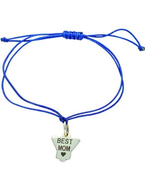 Bransoletka srebrna Aniołek Best Mom na granatowym sznurku 925 – biżuteria personalizowana.jpg