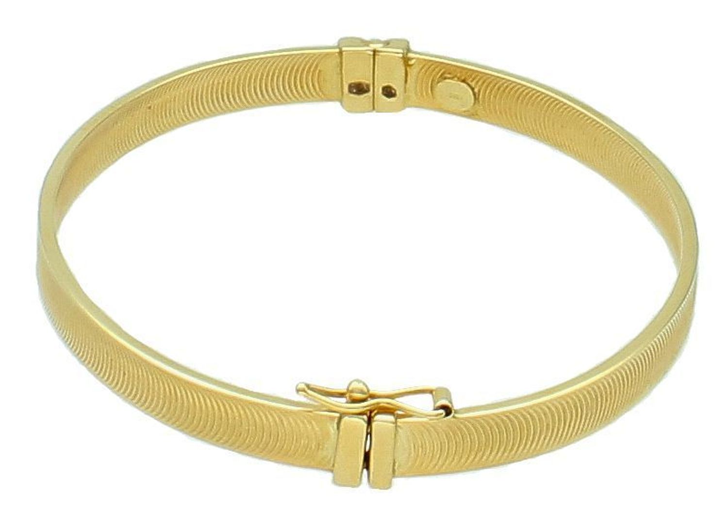 Bransoletka złota sztywna z zdobionym wzorem pr 585, DIA-BRA-9050-585 Złota bransoletka wykonana z 14 karatowego żółtego złota. Bransoletka to idealny pomysł na prezent. 1.jpg