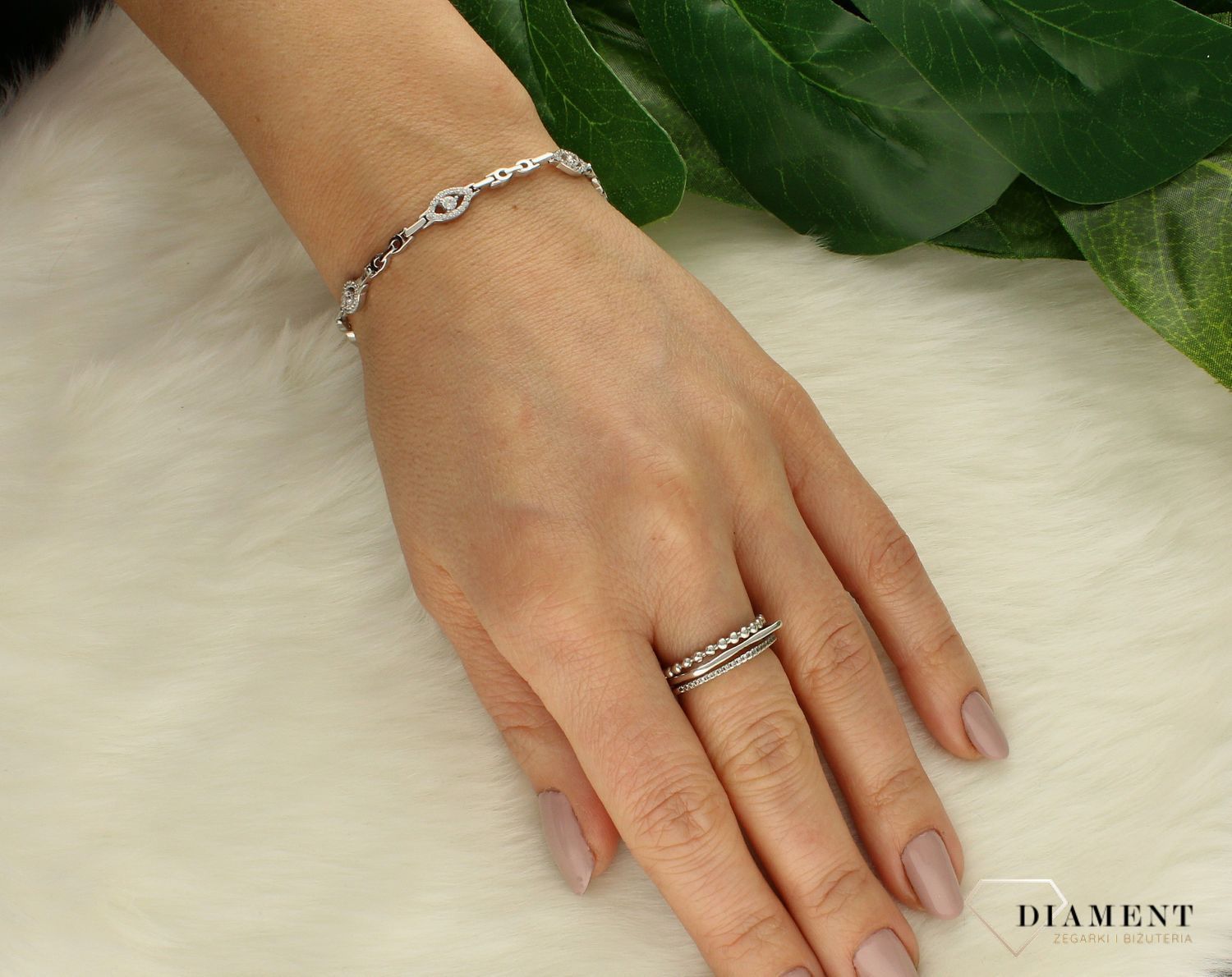 Srebrna bransoletka damska owalne cyrkonie DIA-BRA-9658-925jk.jpg