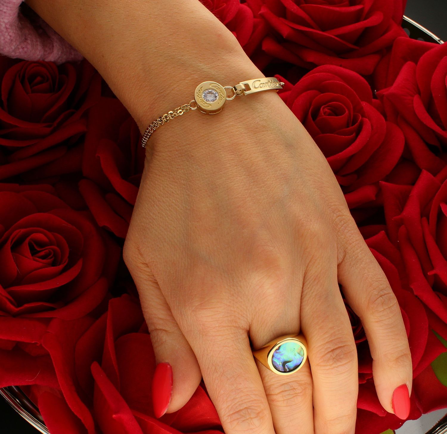 Bransoletka damska 585 inspirowana Cartier z cyrkonią DIA-BRA-9705-585.jpg