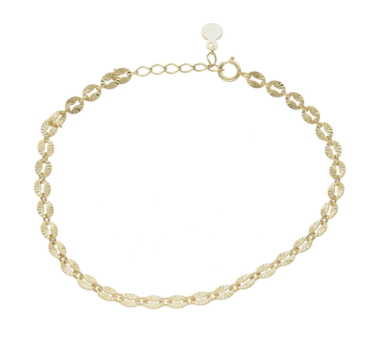 Złota damska bransoletka 585 fakturowane owalne ogniwka DIA-BRA-9784-585.jpg