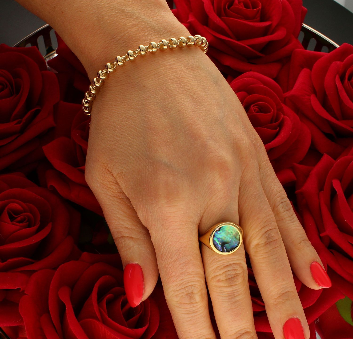 Złota bransoletka 585 obręcze oplatające ogniwka  DIA-BRA-9790-585.jpg