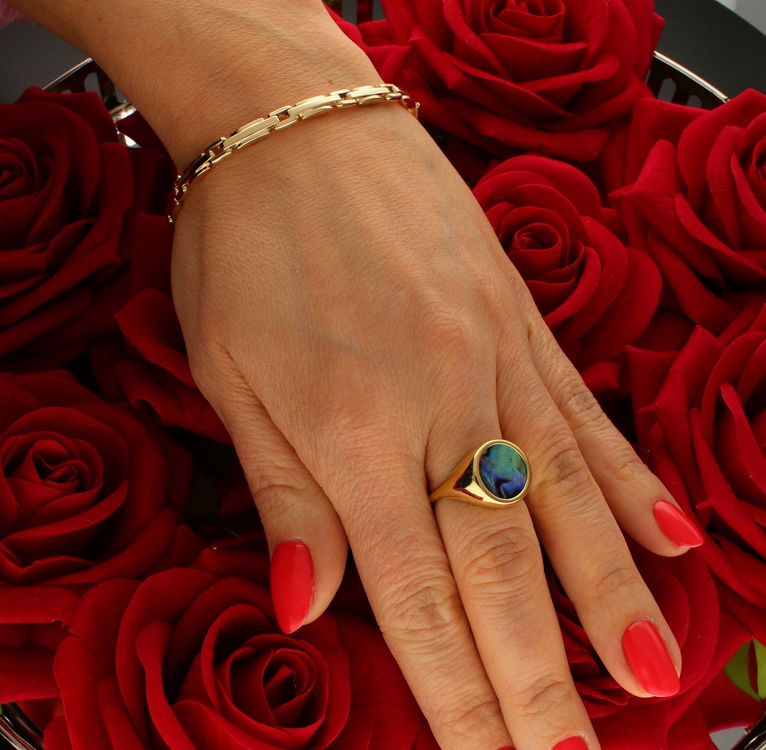 Złota damska bransoletka  585 o splocie  wąskich ogniwek DIA-BRA-9791-585.jpg