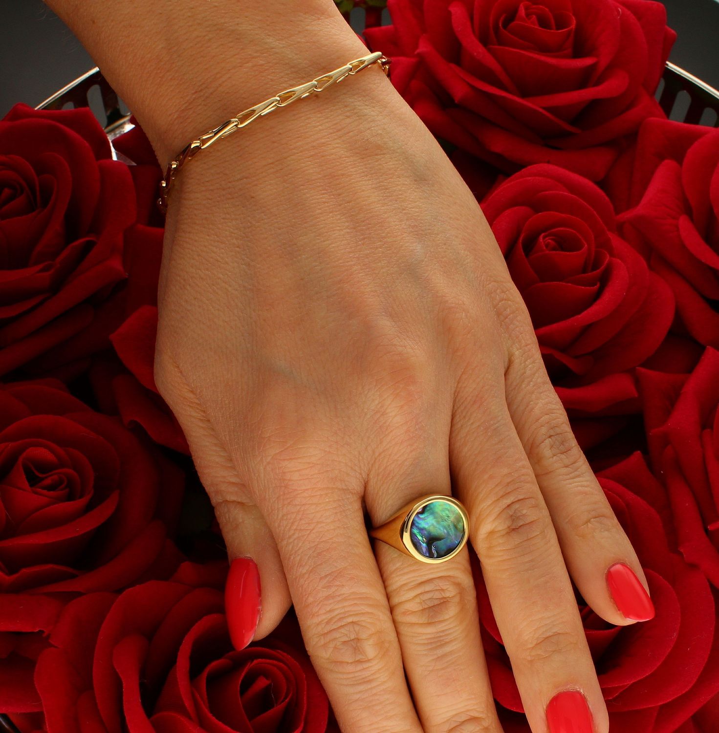 Damska złota  bransoletka 585 o splocie pustych ziarenek DIA-BRA-9795-585.jpg