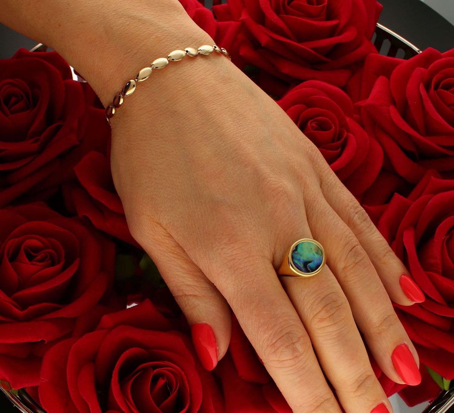 Złota damska bransoletka 585  z owalnych elementów  DIA-BRA-9798-585.jpg