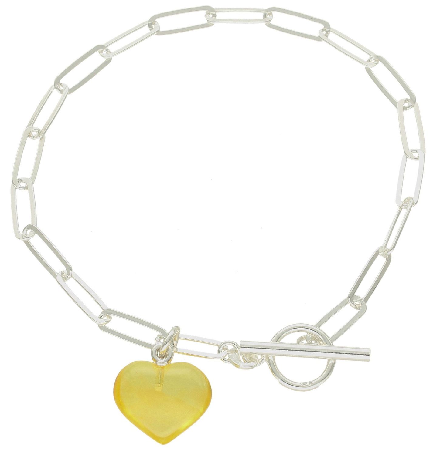 Srebrna bransoletka damska 925 z bursztynowym sercem DIA-BRA-9856-925. Srebrna bransoletka damska z kamieniami. Srebrna bransoletka damska z bursztynem. Srebrna bransoletka idealna na prezent dla kobiety (2).jpg