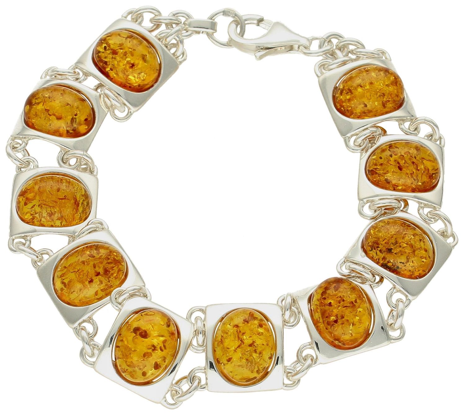 Srebrna bransoletka damska z miodowym bursztynem bałtyckim DIA-BRA-9956-925. Srebrna bransoletka damska z kamieniami. Srebrna bransoletka damska z bursztynem. Srebrna bransoletka idealna na prezent dla kobiety (2).jpg