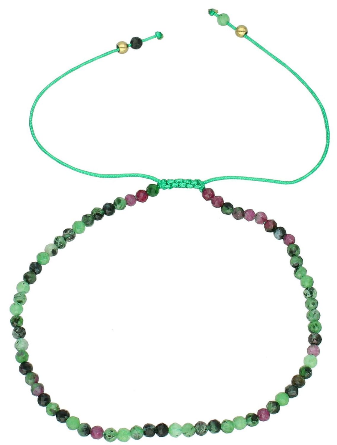 Bransoletka damska na sznureczku z zoisytem rubinowym – stal szlachetna, regulowana,,.jpg