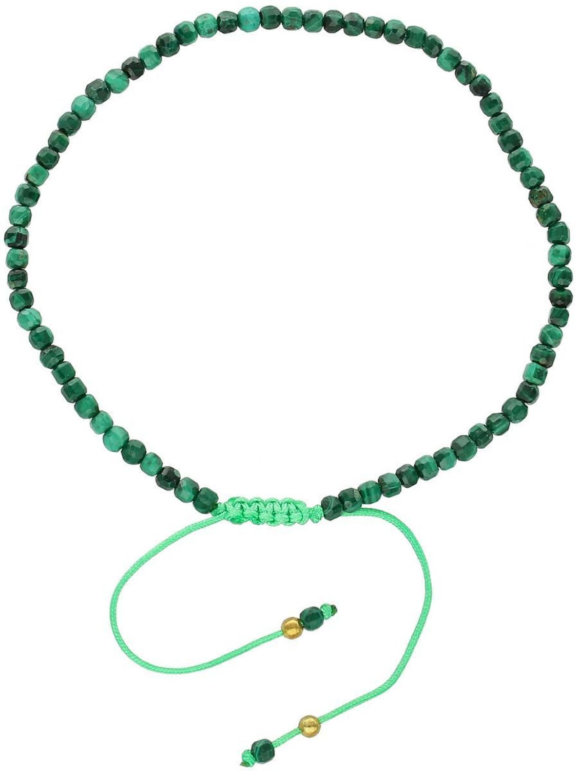 Bransoletka damska stalowa na zielonym sznureczku z malachitem w kształcie kostki – DIA-BRA-AB1673346-STAL zielony.jpg