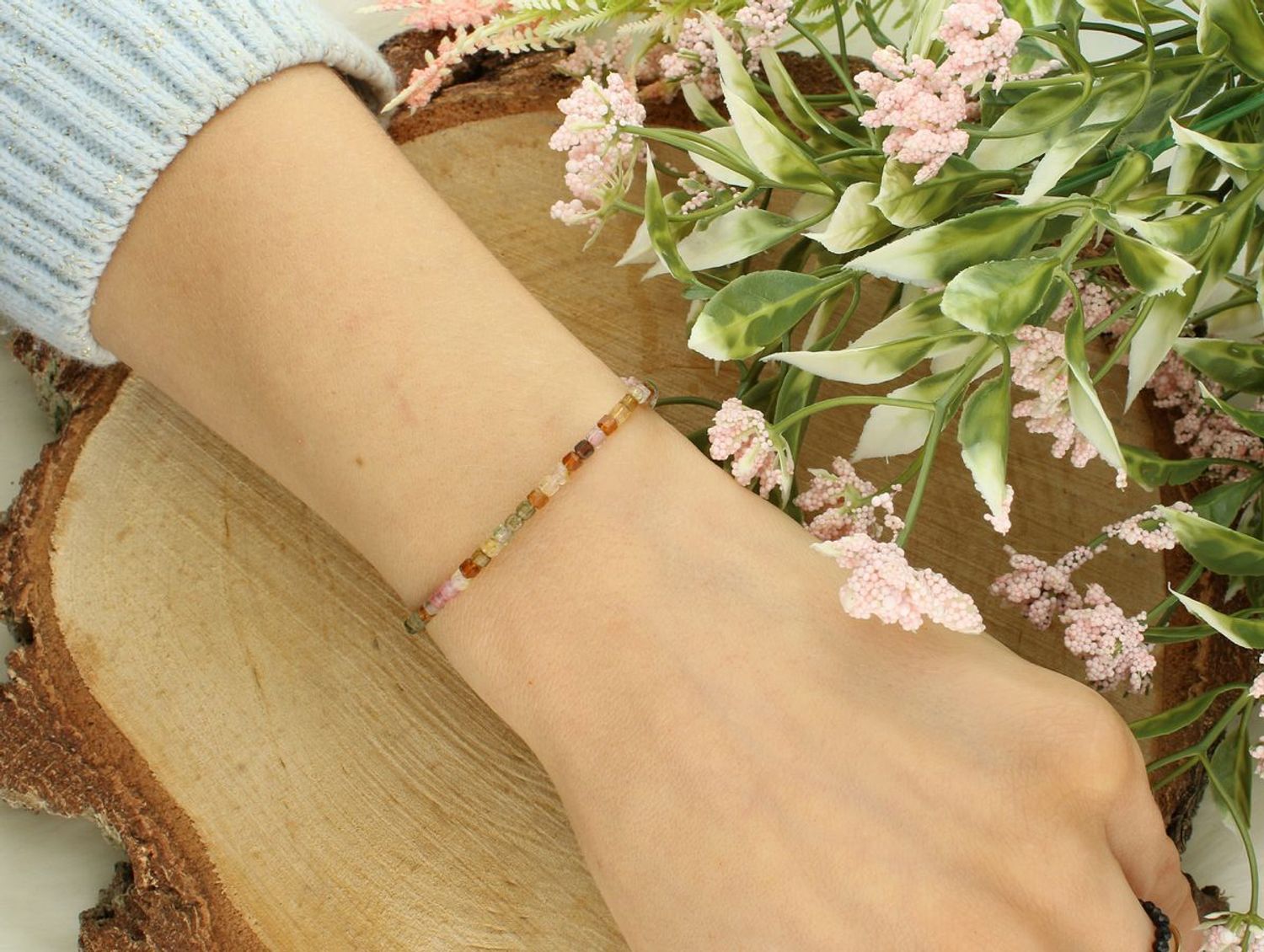 Bransoletka damska stalowa z turmalinem na sznureczku – DIA-BRA-AB1793046-STAL ,,.jpg