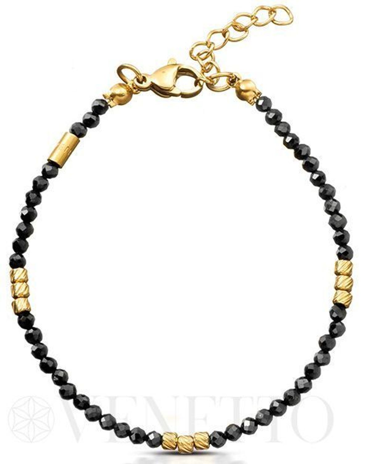 Pozłacana bransoletka damska z turmalinem – stal szlachetna, długość 16+3 cm. Elegancka, lekka i z naturalnymi kamieniami – idealna na prezent lub do codziennego noszenia.1.jpg