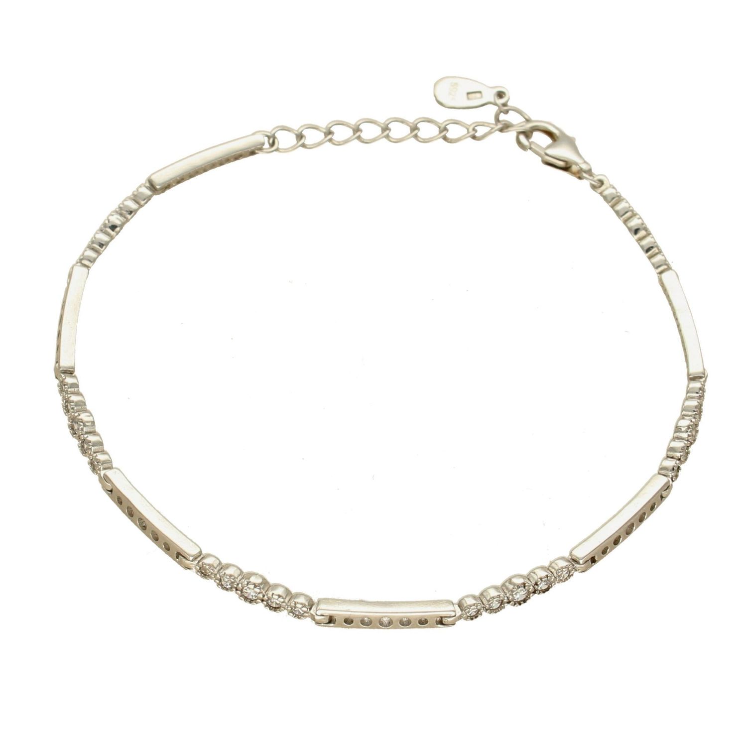 Srebrna bransoletka damska ozdobiona błyszcząca cyrkonią DIA-BRA-APARTI12-925.jpg