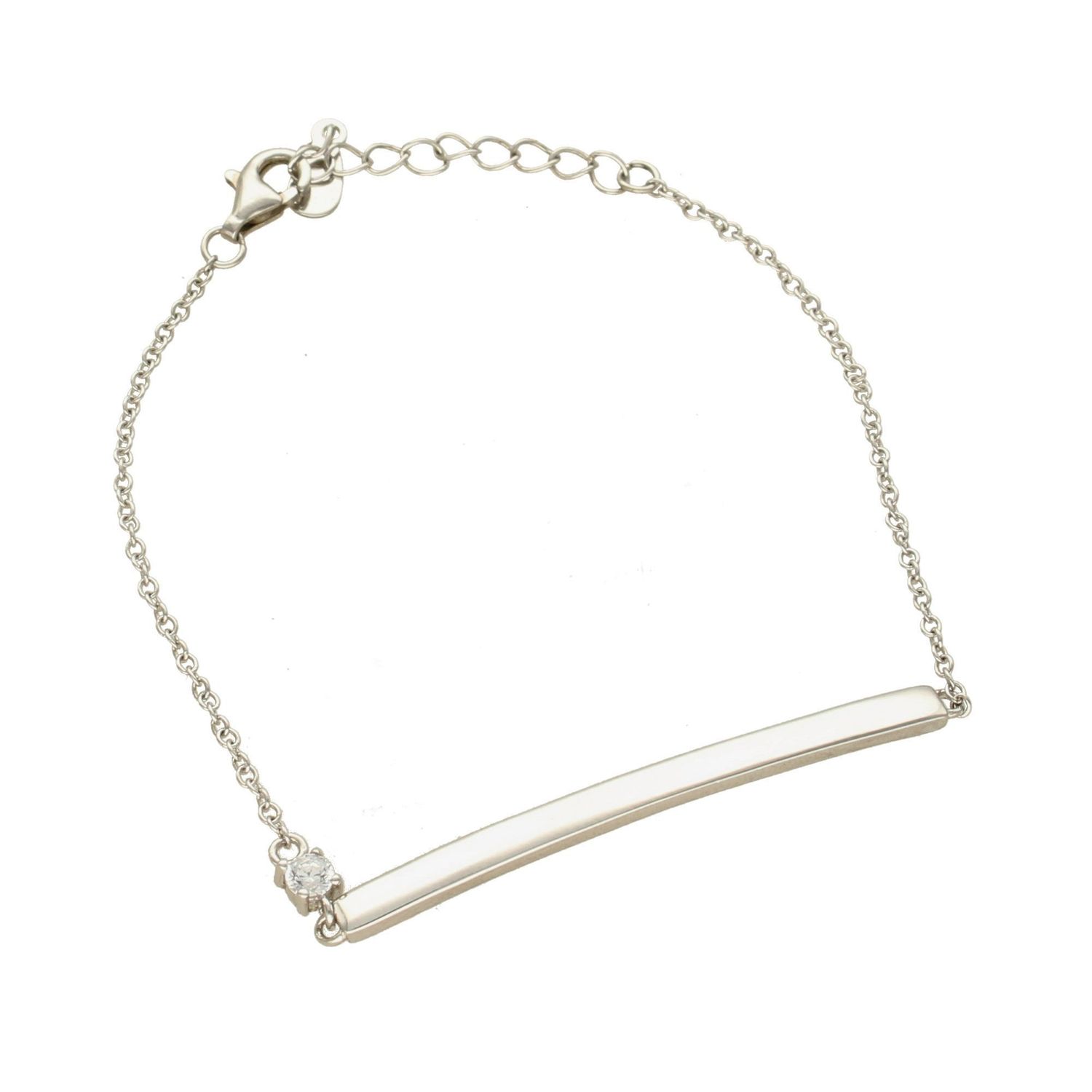 Srebrna bransoletka gładka blaszka z błyszczącą cyrkonią DIA-BRA-APARTI13-925.jpg