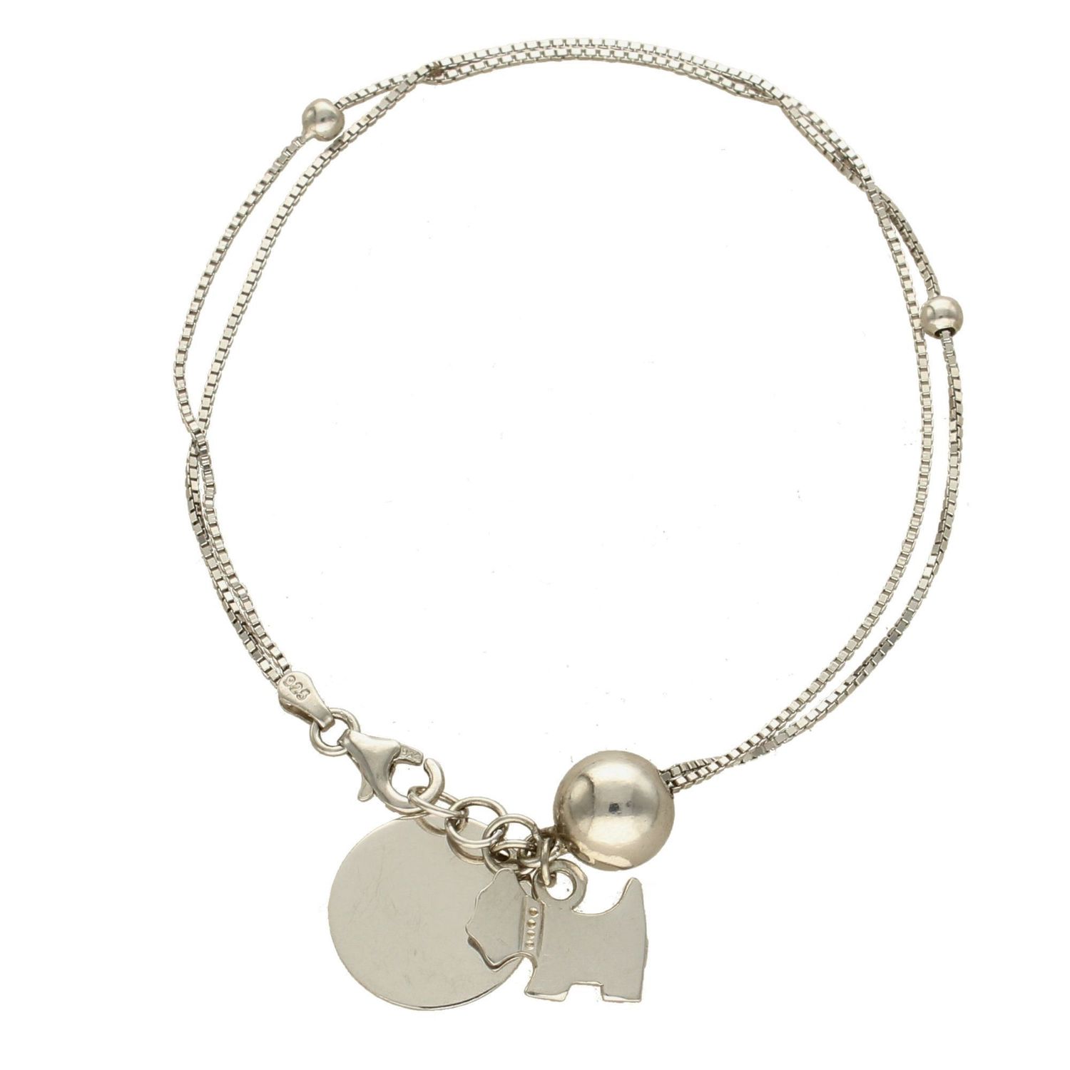 Srebrna bransoletka celebrytka gładkie kółko i piesek DIA-BRA-APARTI27-925.jpg
