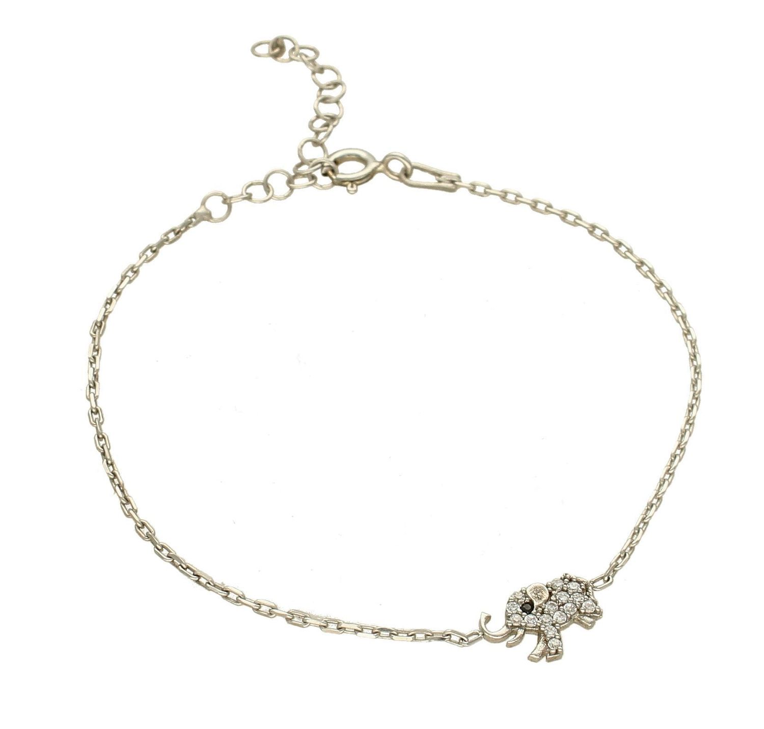 Srebrna bransoletka celebrytka 'Błyszczący Słoń' DIA-BRA-APARTI45-925.jpg