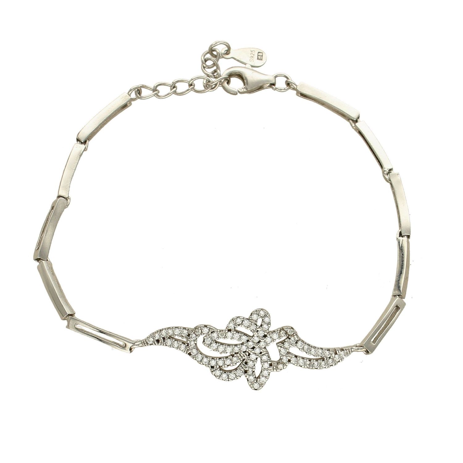 Srebrna bransoletka 925 'Lśniący motyl' DIA-BRA-APARTI5-925.jpg