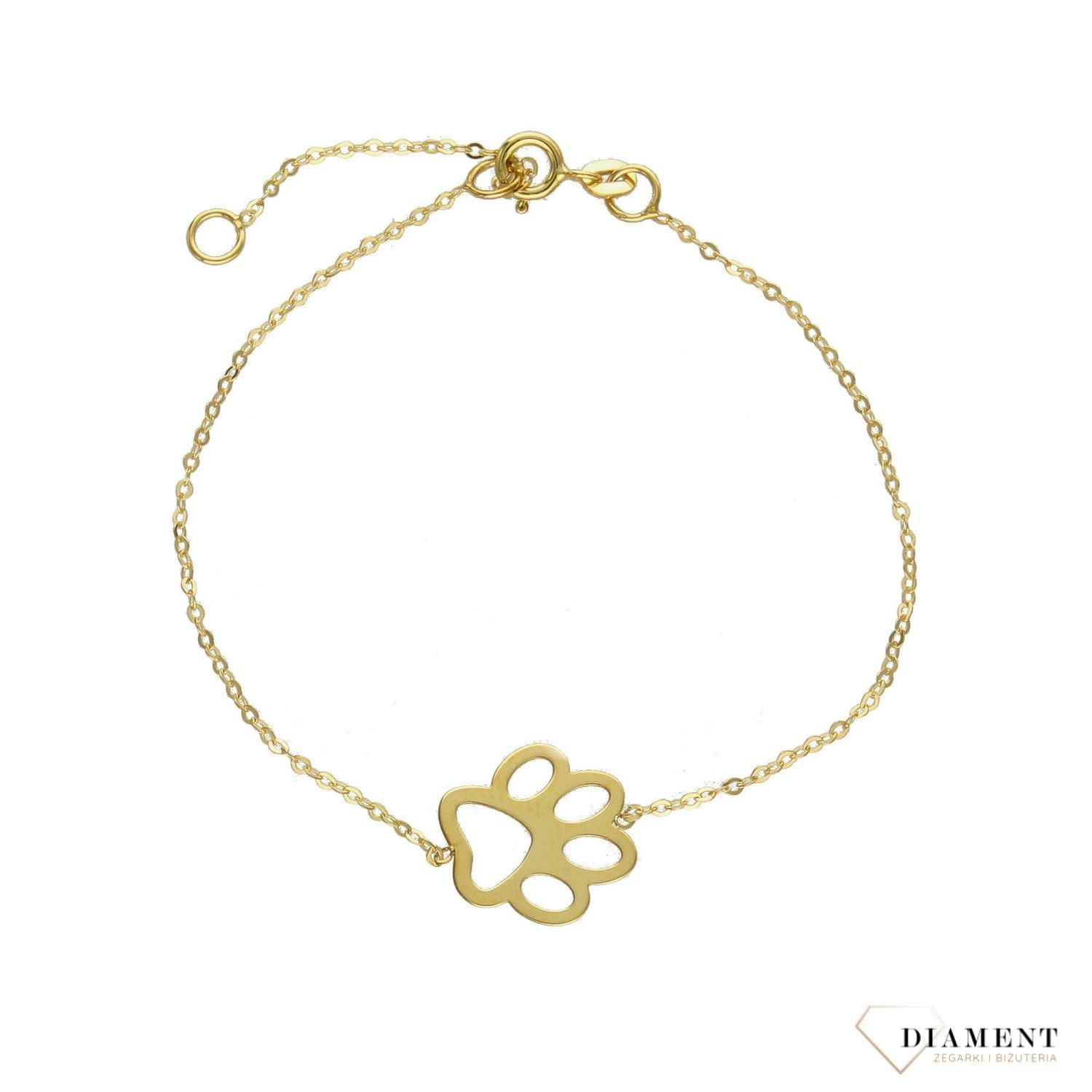 Złota bransoletka 585 celebrytka 'łapka' DIA-BRA-AS340BG8K-333 od Sklepu Jubilerskiego Diament to propozycja dla kobiet, które uwielbiają lśnić oraz cenią subtelną, beztroską elegancję. Idealna na prezent..jpg