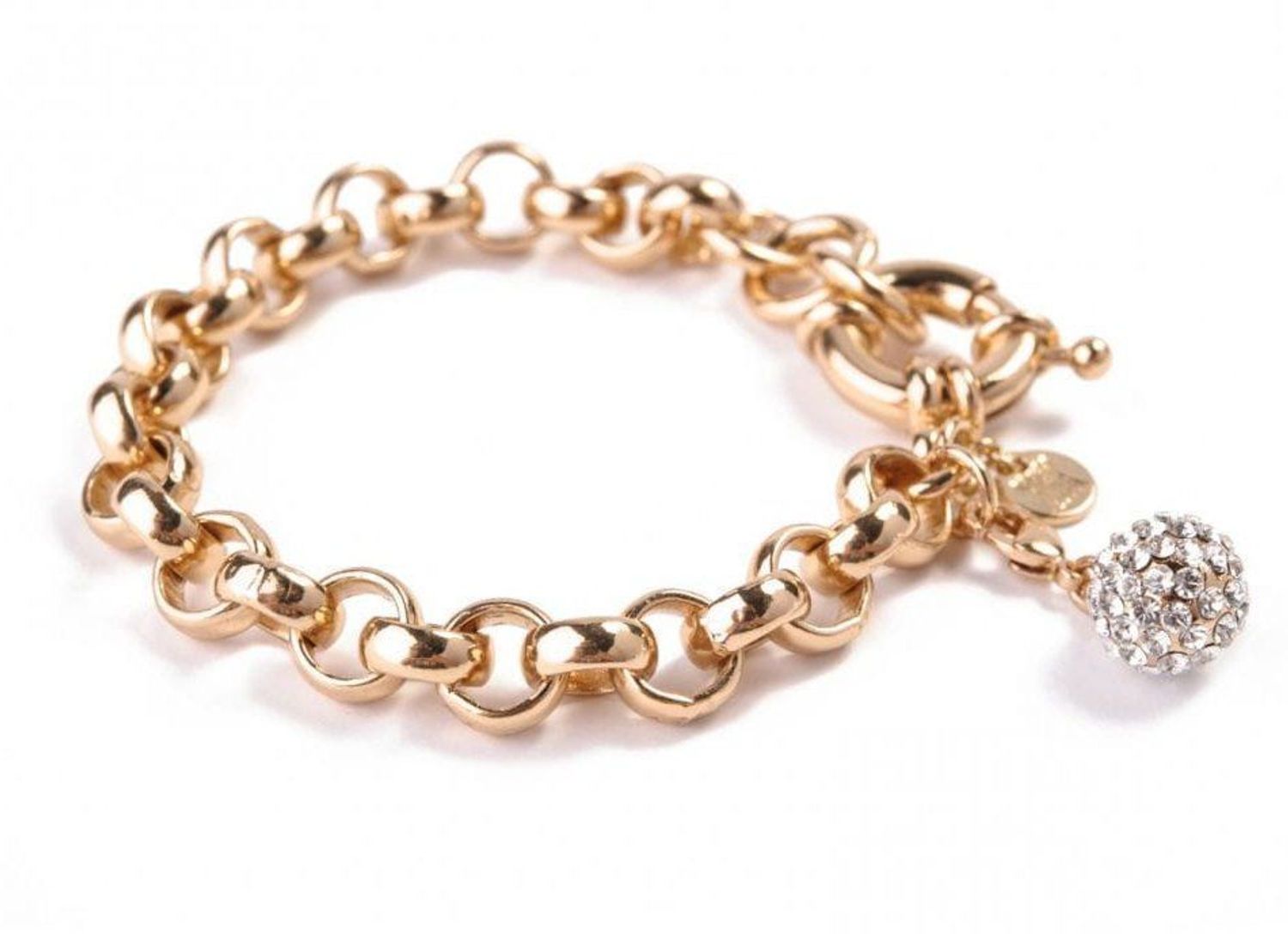 Bransoletka Karpiński 'Klasyczny róż' z kuleczką DIA-BRA-B11570AuR. Bransoletka Karpiński 'Klasyczny róż' z kuleczką. Wyjątkowa damska bransoletka, wykonana ze stali szlachetnej, która składa się z ogniw z różowego z.jpg