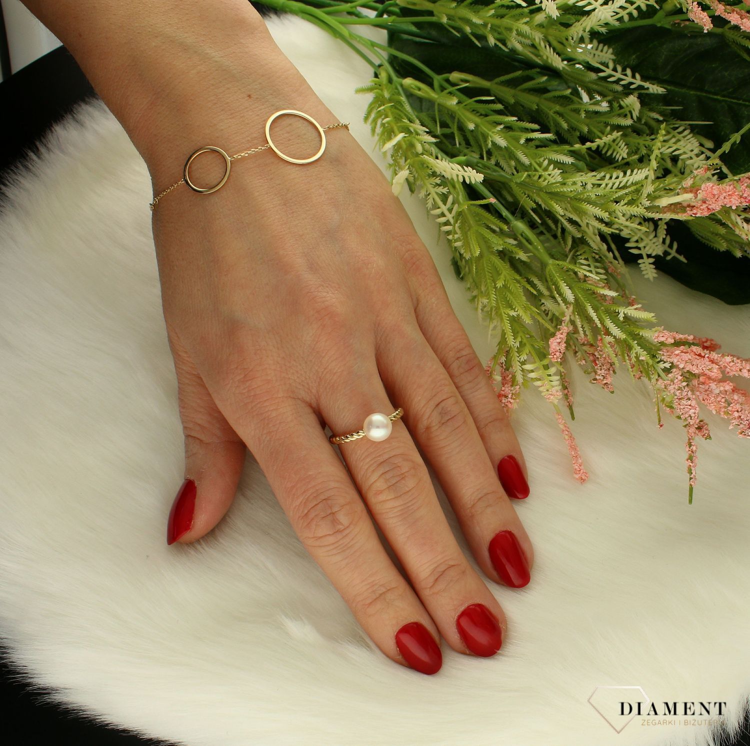 Złota bransoletka celebrytka z kółeczkami DIA-BRA-B13364-585 (2).jpg