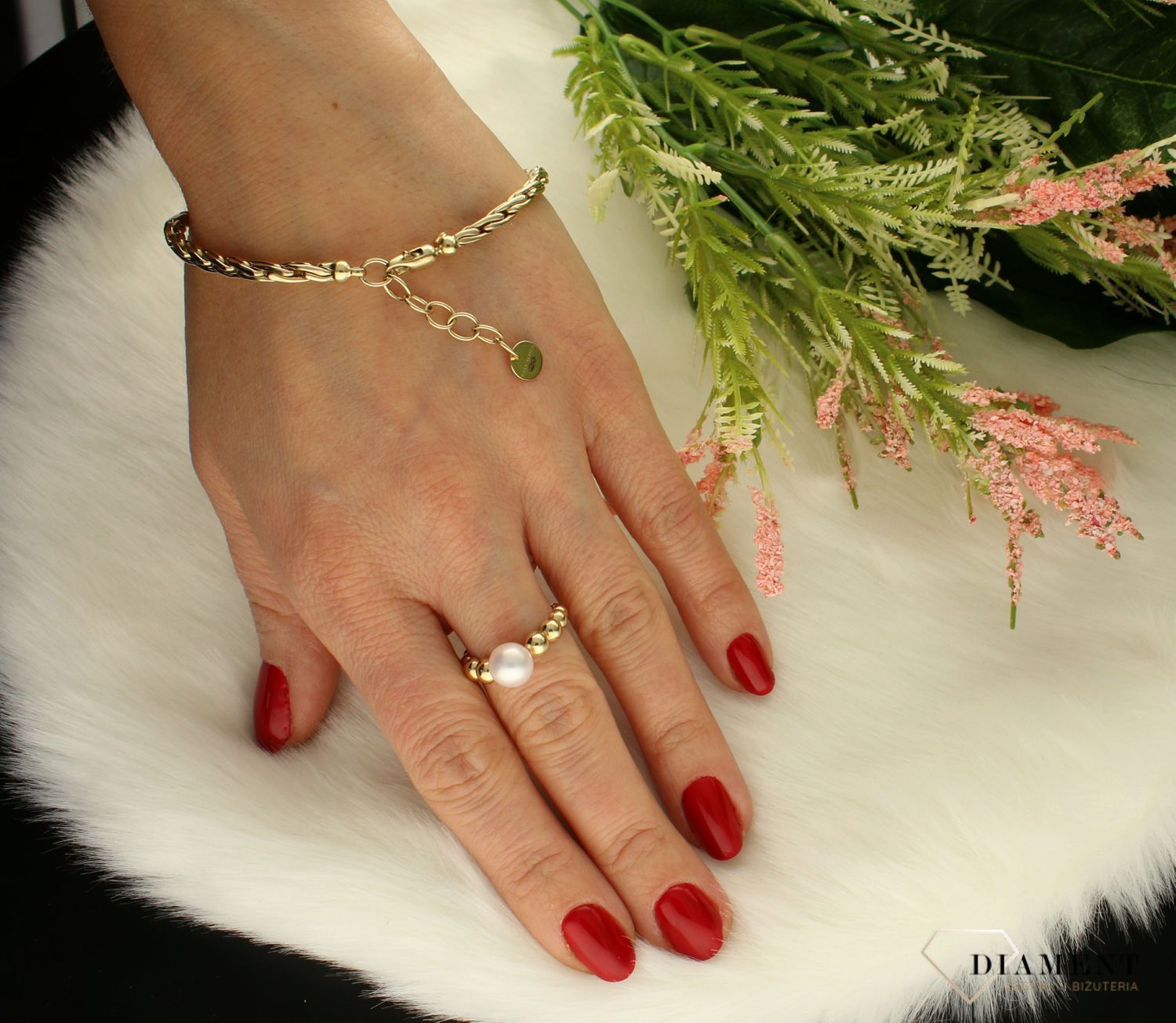 Złota bransoletka damska 585 plecionka DIA-BRA-B135 (2).jpg