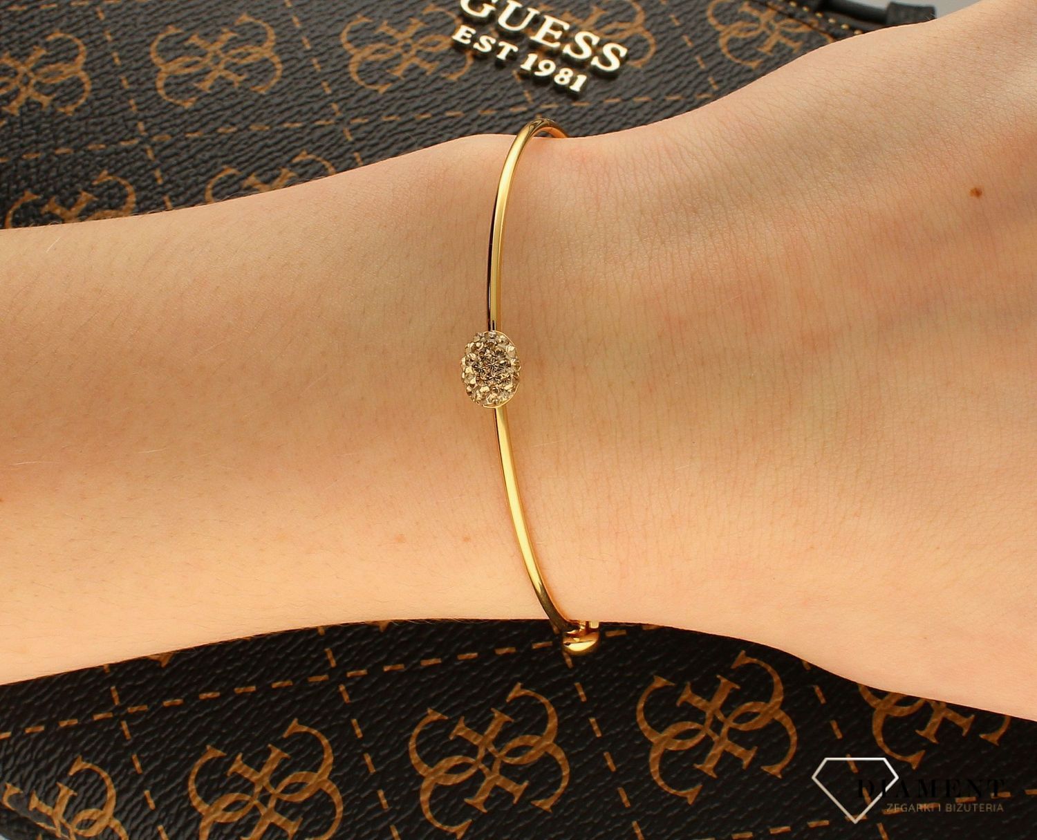 Bransoletka Karpiński Klasyczna z kryształkami Swarovskiego pozłacana DIA-BRA-B13565Au.jpg