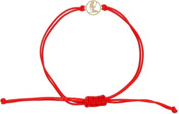 Złota bransoletka damska 585 z symbolem zodiaku Panna na czerwonym sznurku. Regulowane zapięcie, elegancka zawieszka 8 mm. Idealna na prezent dla zodiakalnej Panny lub jako 1.jpg