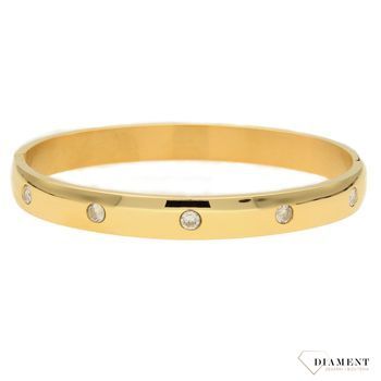 Stalowa bransoletka pozłacana kółko owal DIA-BRA-B482336-STAL.  Elegancka bransoletka dla każdej kobiety. Doskonała propozycja dla kobiet, które cenią sobie efektowne i zarazem proste dodatki..jpg