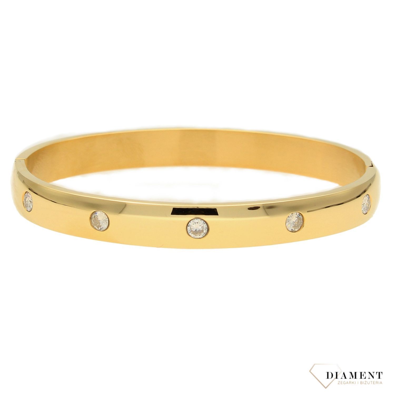 Stalowa bransoletka pozłacana kółko owal DIA-BRA-B482336-STAL.  Elegancka bransoletka dla każdej kobiety. Doskonała propozycja dla kobiet, które cenią sobie efektowne i zarazem proste dodatki..jpg