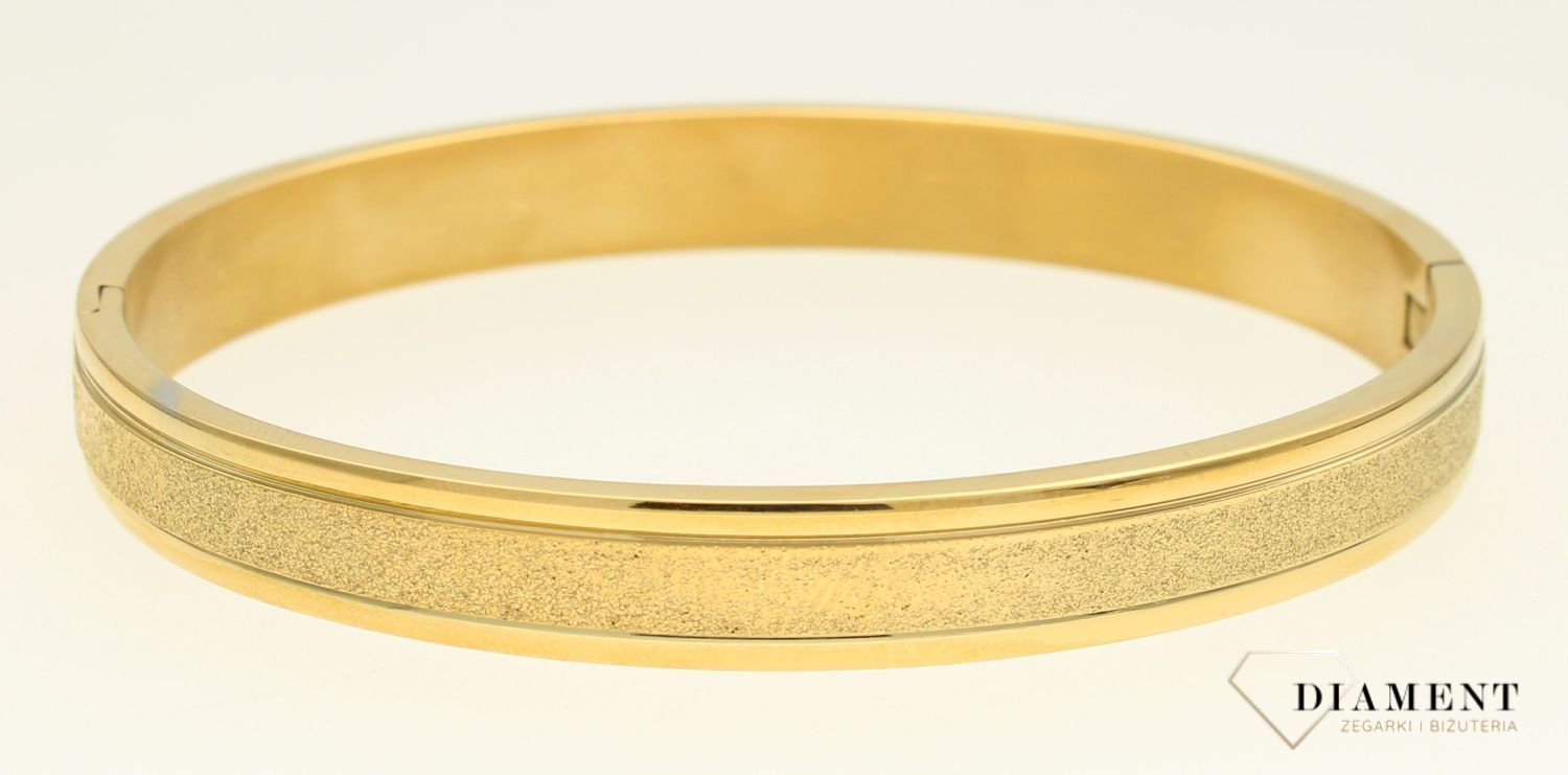 Sztywna bransoletka damska stalowa pozłacana z brokatowym paskiem DIA-BRA-B533547-STAL.  (3).jpg