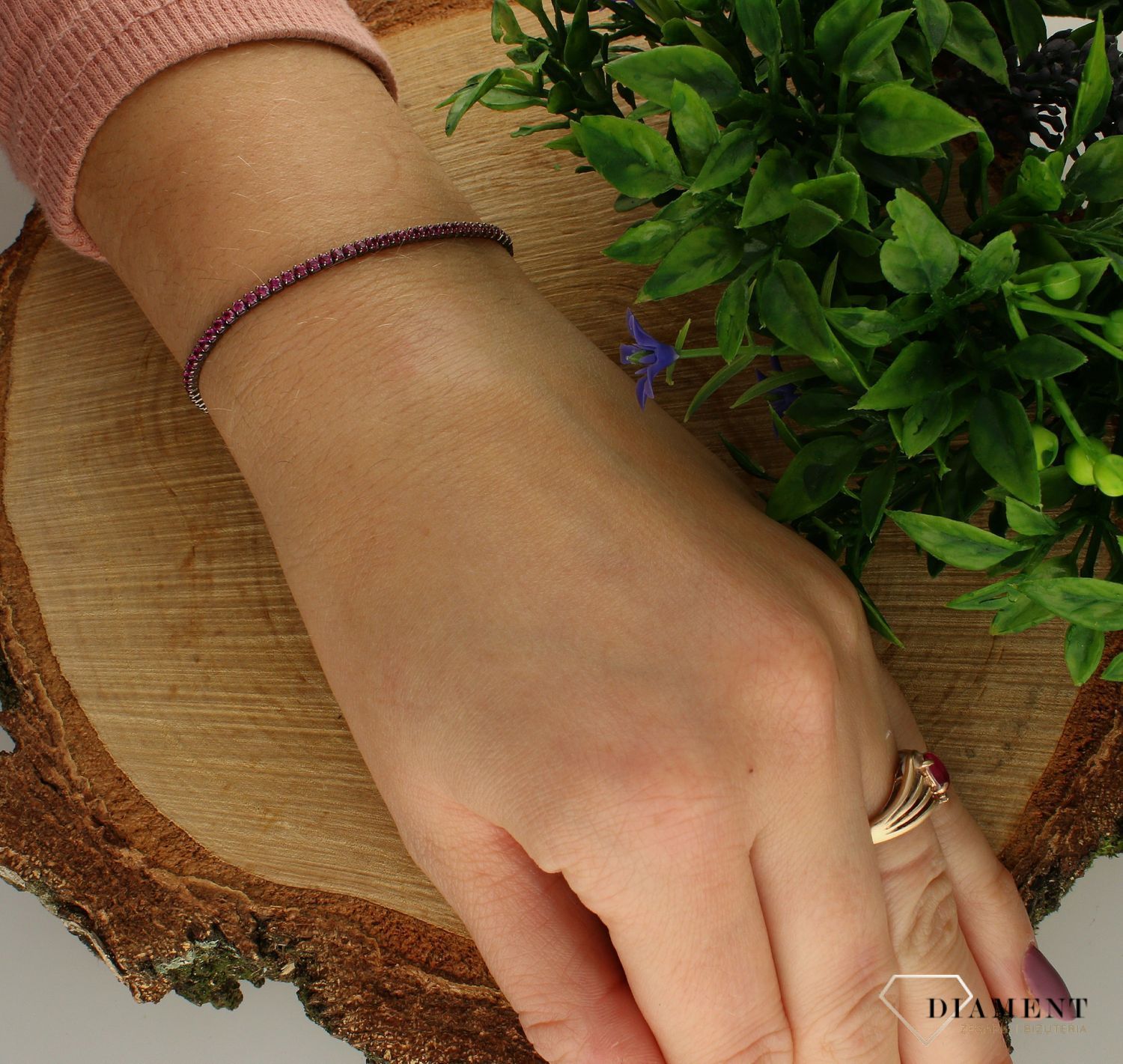 Bransoletka srebrna z różową cyrkonią DIA-BRA-BECLOLTBR08 (1).jpg