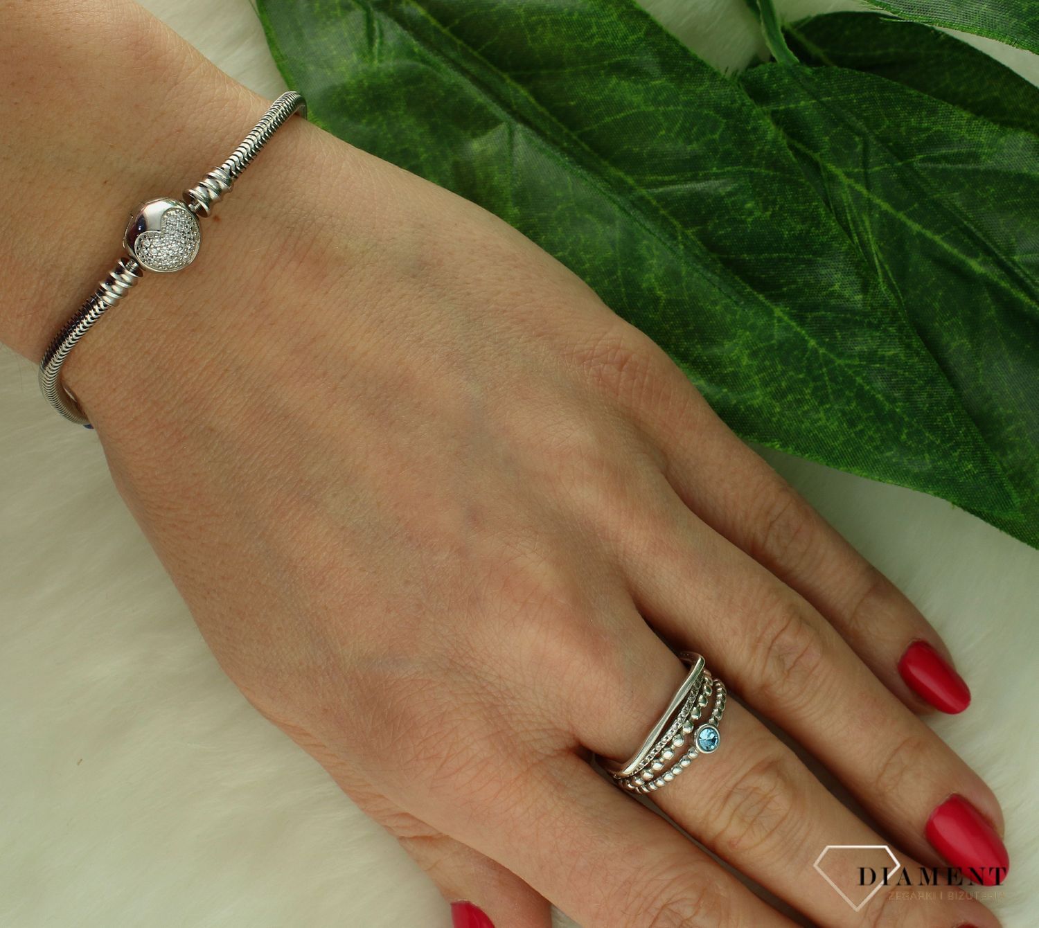 Srebrna bransoletka damska do charmsów modułowa Typu Pandora z serduszkiem DIA-BRA-BP011005-925. rebrna bransoletka damska. Bransoletka srebrna do charmsów. Srebna bransoletka modułowa. Bransoletka typu Pandory.jpg