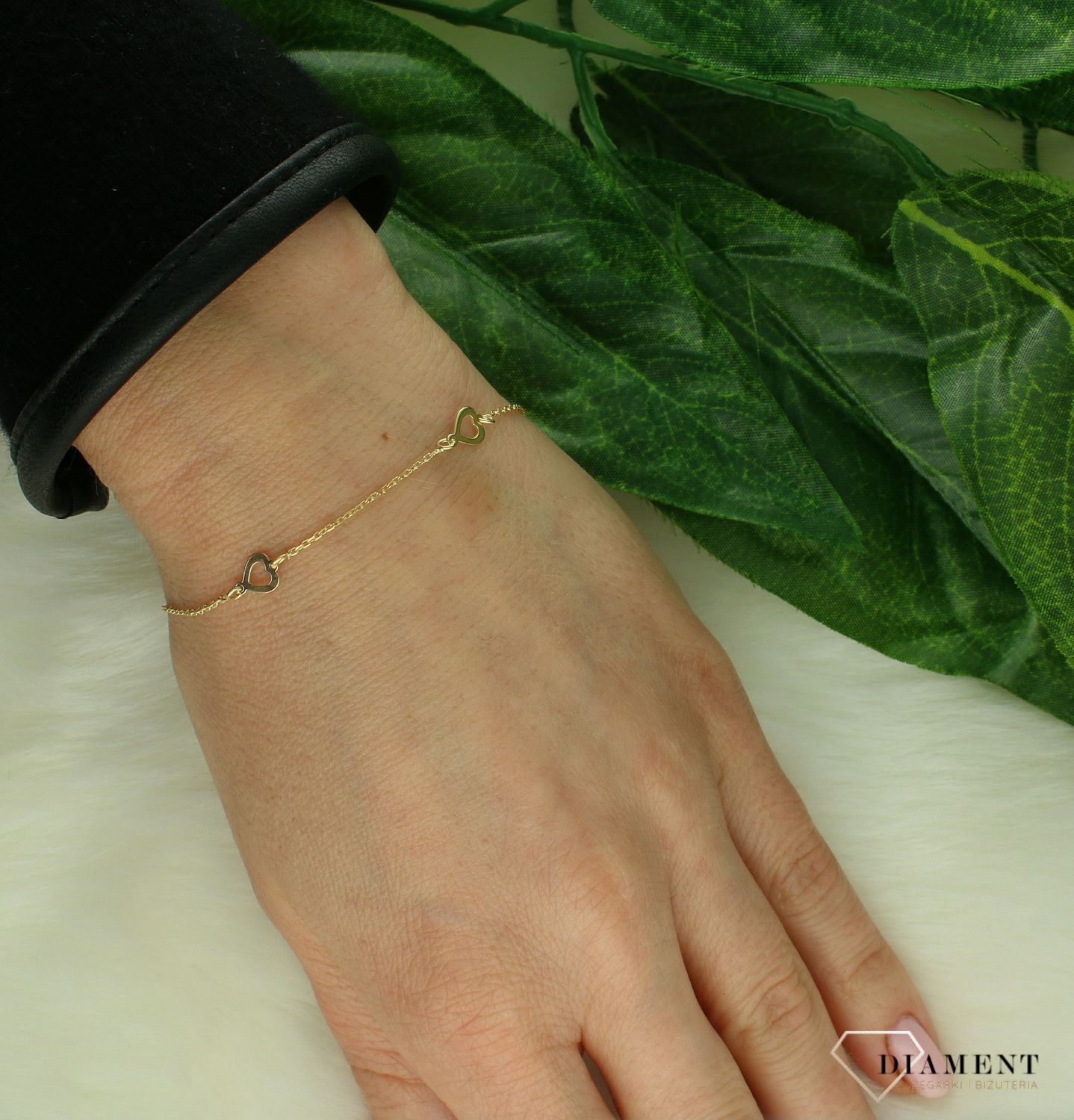 Srebrna bransoletka 925 celebrytka pozłacana z serduszkami DIA-BRA-BR7068G-925. Srebrna bransoletka damska. Srebrna bransoletka pozłacana. Bransoletka srebrna z serduszkami. Bransoletka damska klasyczna celebrytka. Bransoletka na prezent..jpg