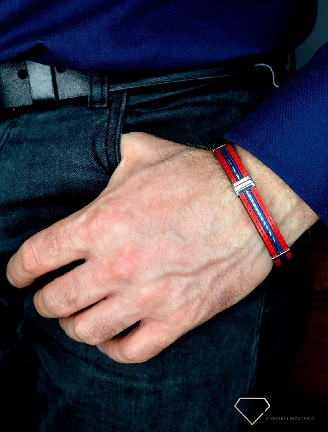 Bransoletka męska skórzana 'Modna elegancja' DIA-BRA-BSPAB13615.jpg