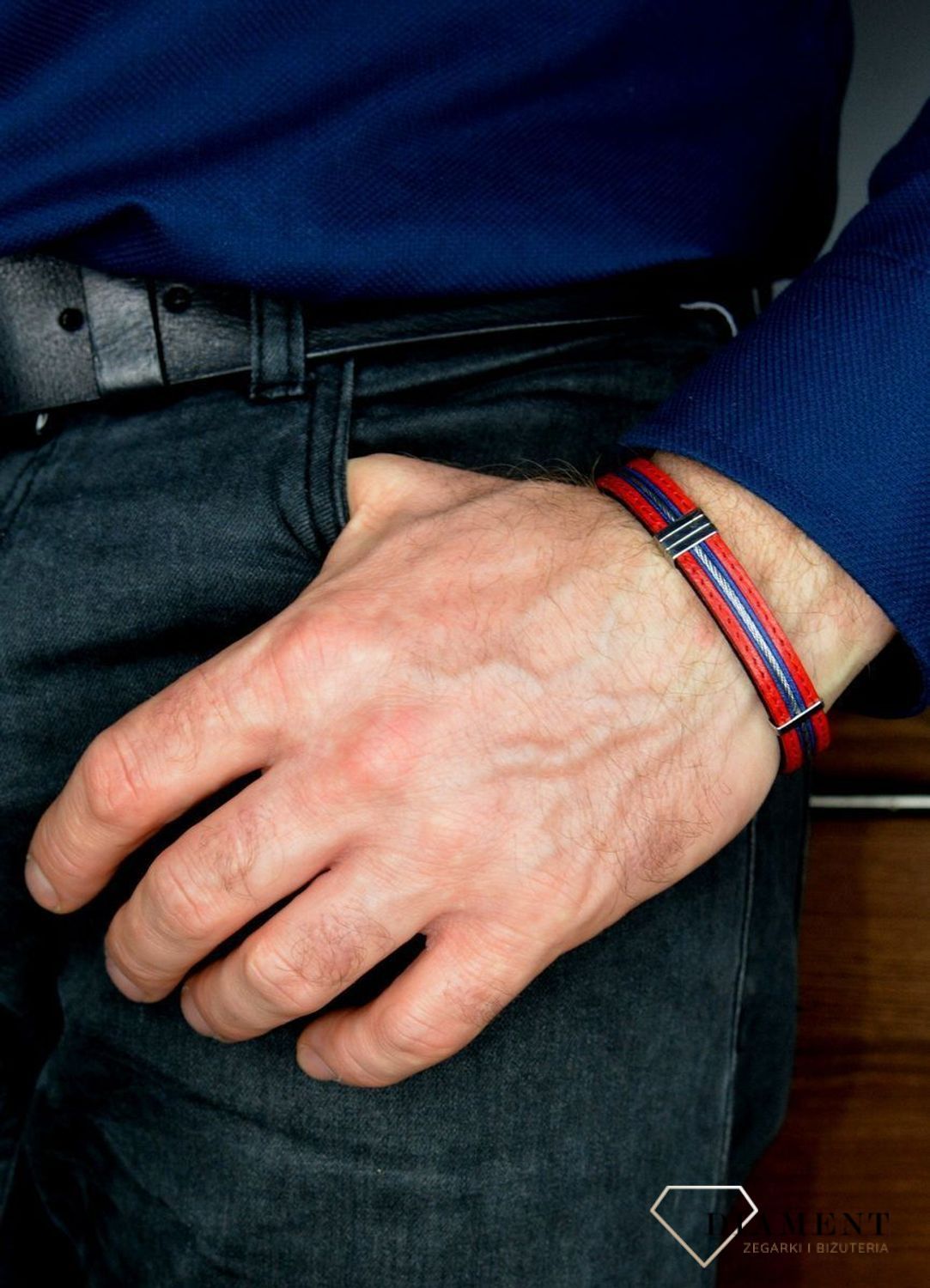 Bransoletka męska skórzana 'Modna elegancja' DIA-BRA-BSPAB13615.jpg