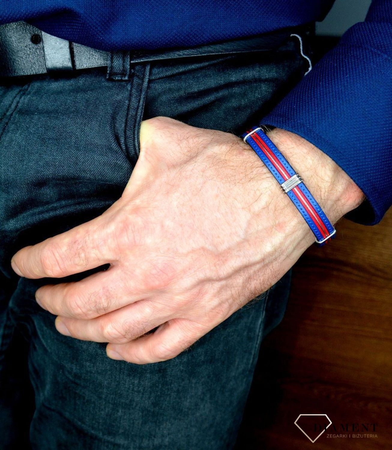 Bransoletka męska skórzana 'Modny akcent' DIA-BRA-BSPBA13611.jpg