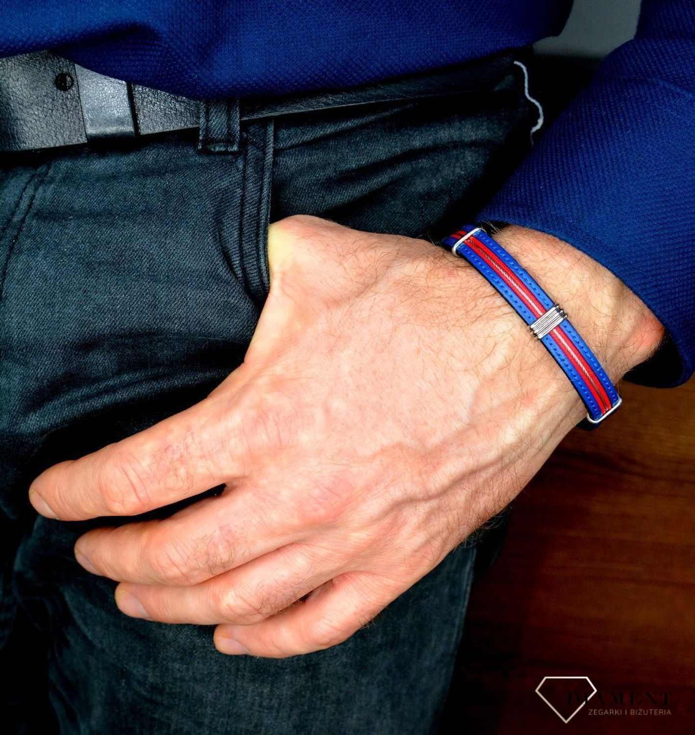 Bransoletka męska skórzana 'Modny akcent' DIA-BRA-BSPBA13611.jpg