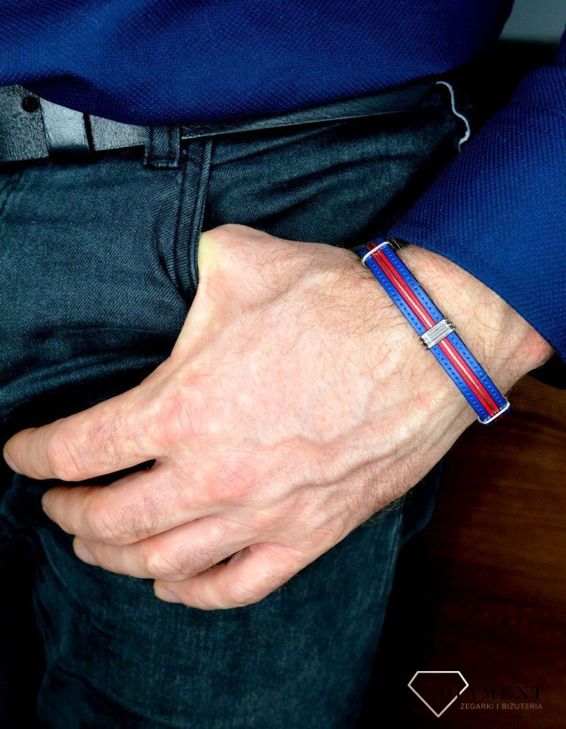 Bransoletka męska skórzana 'Modny akcent' DIA-BRA-BSPBA13611.jpg