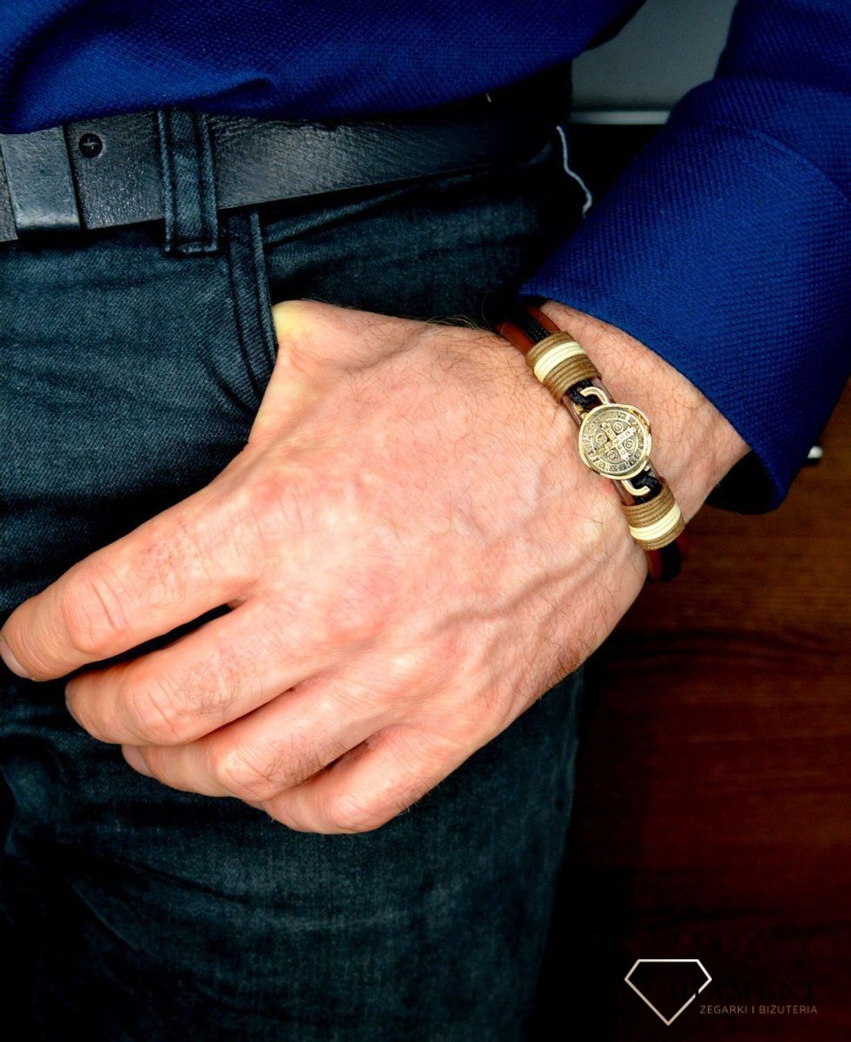 Bransoletka męska skórzana z zawieszką DIA-BRA-BSPBA14446.jpg