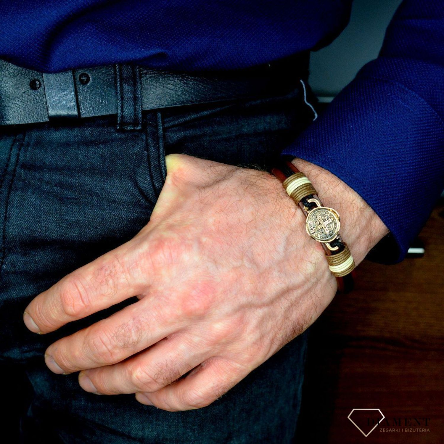 Bransoletka męska skórzana z zawieszką DIA-BRA-BSPBA14446.jpg