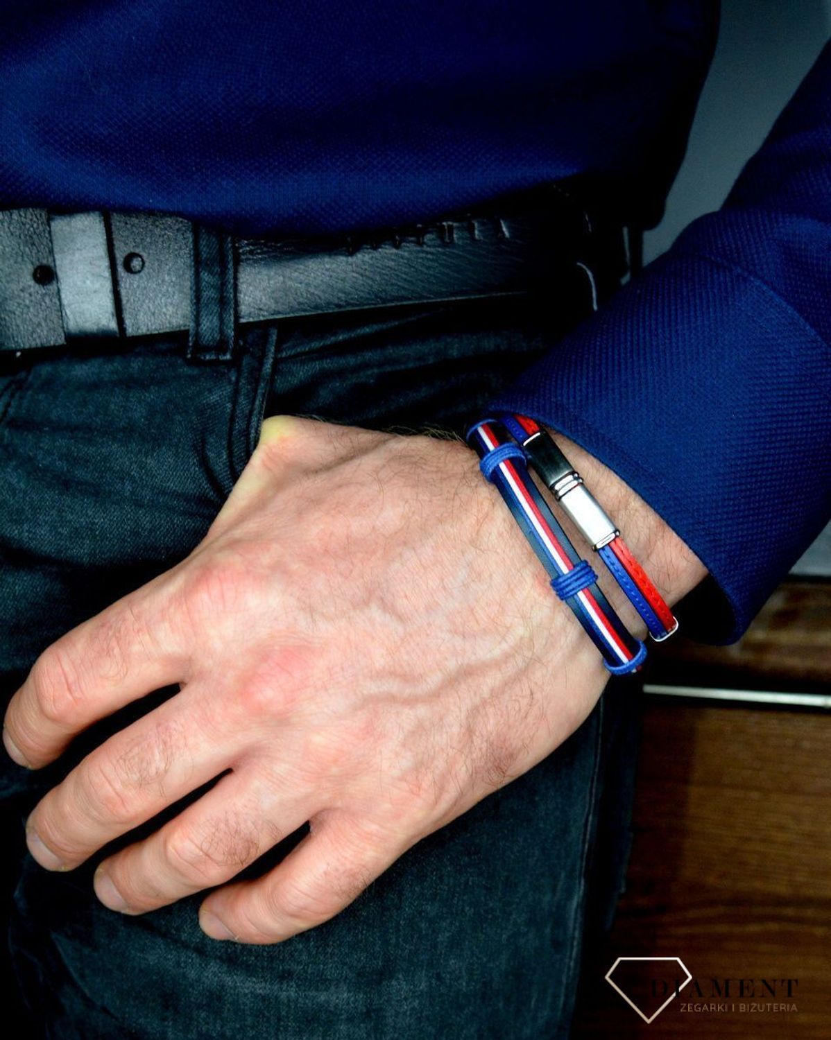 Bransoletka męska skórzana 'Efektowny dodatek' DIA-BRA-BSPBA14446K.jpg