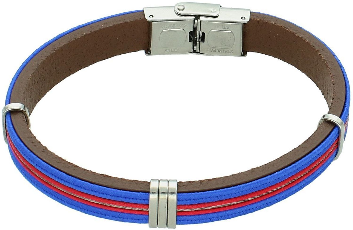 Bransoletka męska ze skóry i stali – DIA-BRA-BSPBA14952.jpg