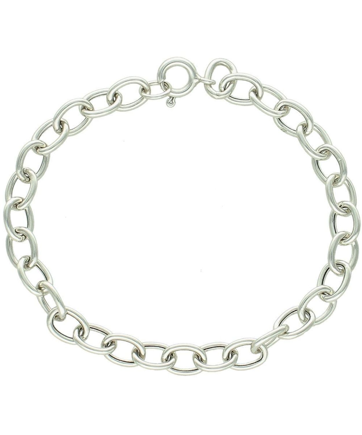 Srebrna Bransoletka Damska 925 z Gładkich Ogniw – Bransoletka do Charmsów 19 cm (2).jpg