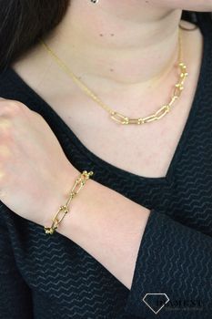Złota bransoletka równe ogniwa z kuleczkami DIA-BRA-CL02522--585. Ponadczasowa, klasyczna biżuteria, w której harmonijne wzory wspaniale łączą się z blaskiem żółtego złota .JPG