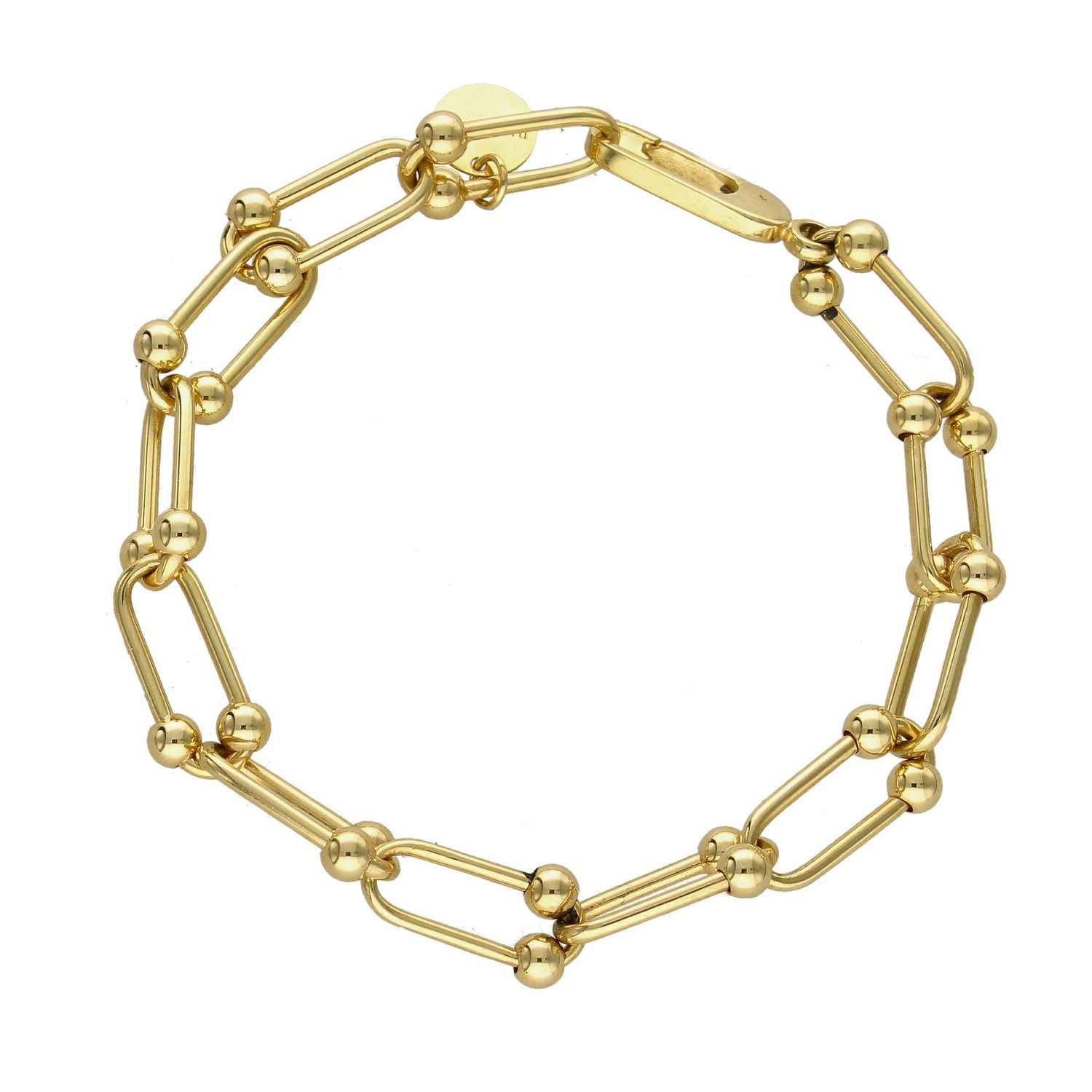 Złota bransoletka równe ogniwa z kuleczkami DIA-BRA-CL02522--585.jpg